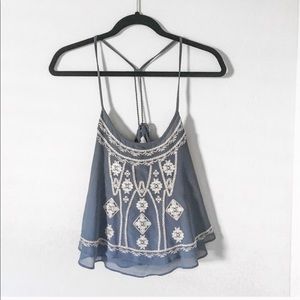 URBAN OUTFITTERS ECOTE EMBROIDERED BOHO CHIC TOP